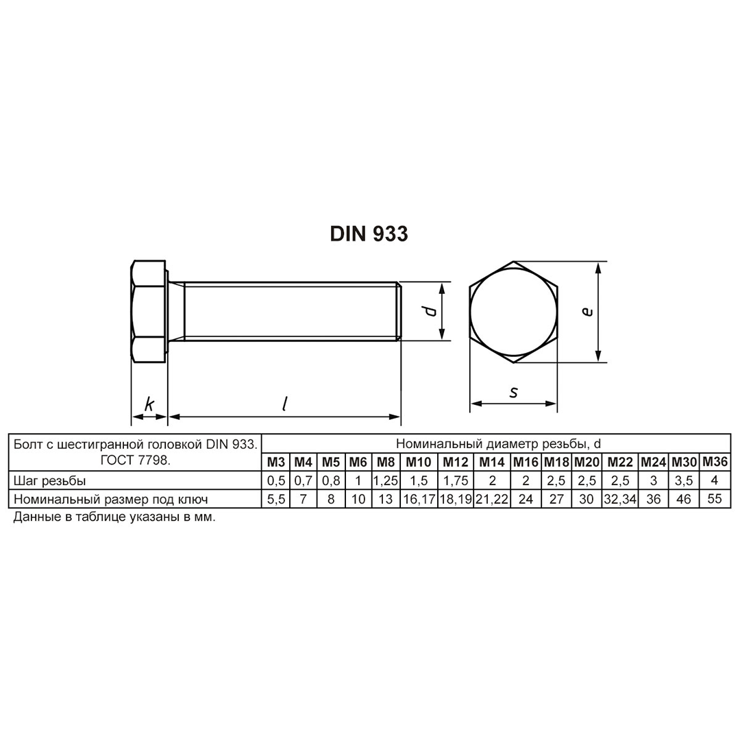 10184 DIN933 М10*25 БОЛТ